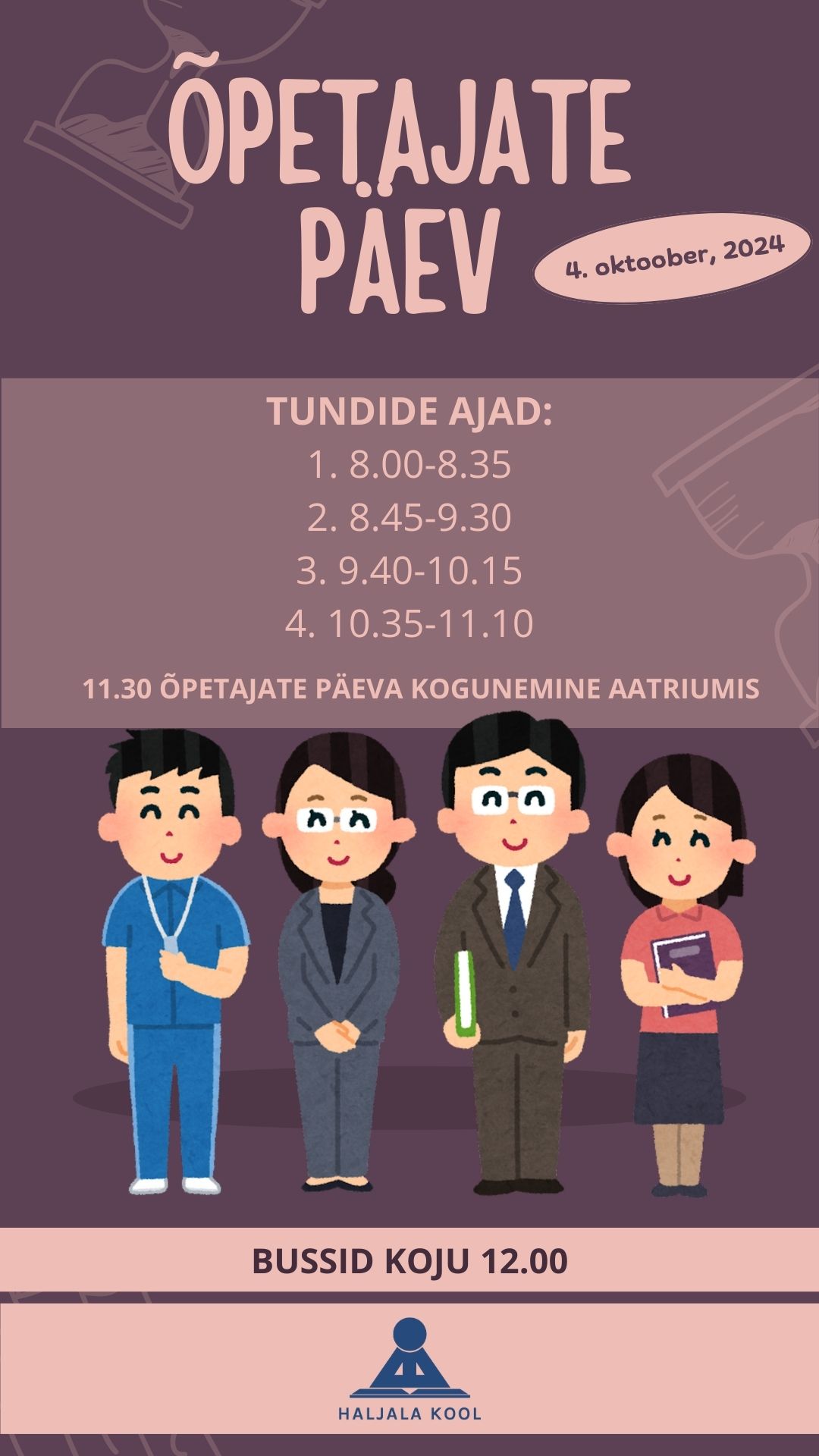 Purple Illustrated Teachers Day Instagram Story 1